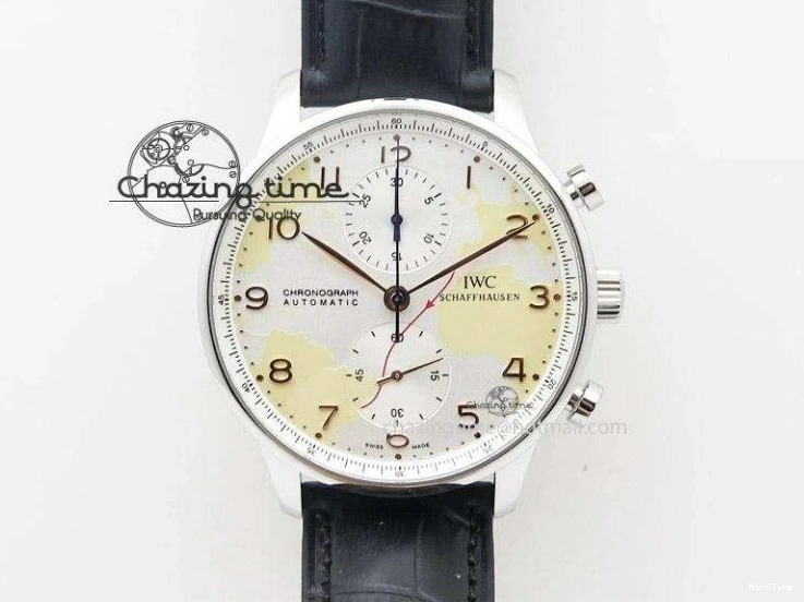 MIROTIME 0331 Upgraded Portuguese Flying Tourbillon SS White Dial 2 Sub Dials on Black Leather Strap 7161